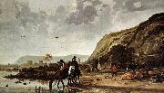 CUYP, Aelbert Large River Landscape with Horsemen fdg Spain oil painting reproduction